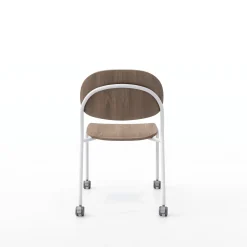 Tioga Armless Guest Chair with Casters - Laminate Seat and Back