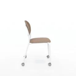 Tioga Armless Guest Chair with Casters - Laminate Seat and Back