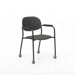 Tioga Guest Chair with Arms and Casters - PET Felt Seat and Back