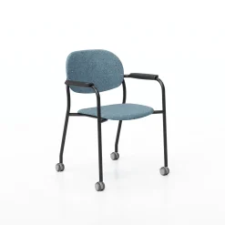 Tioga Guest Chair with Arms and Casters - PET Felt Seat and Back