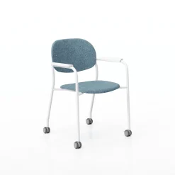 Tioga Guest Chair with Arms and Casters - PET Felt Seat and Back