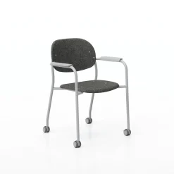 Tioga Guest Chair with Arms and Casters - PET Felt Seat and Back
