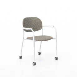 Tioga Guest Chair with Arms and Casters - PET Felt Seat and Back
