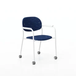 Tioga Guest Chair with Arms and Casters - PET Felt Seat and Back