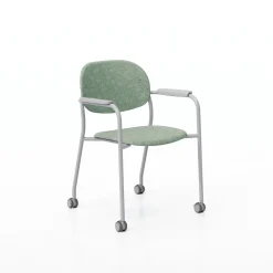 Tioga Guest Chair with Arms and Casters - PET Felt Seat and Back