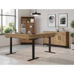 Trenton Adjustable-Height Left L-Desk w/ Storage Set