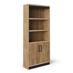 Trenton 5-Shelf Bookcase with Doors – 74