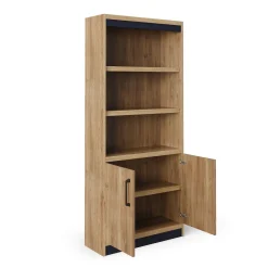 Trenton 5-Shelf Bookcase with Doors – 74