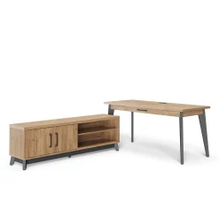 Trenton Writing Desk and Low Credenza Set