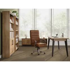 Trenton Writing Desk and Low Credenza w/ Storage Set