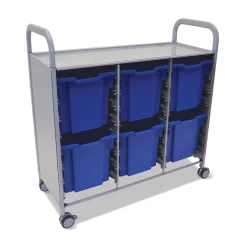 Triple Storage Cart with 6 Trays - 12"D
