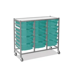 Triple Storage Cart with 12 Trays