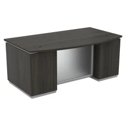 Tuxedo Bow Front Double Pedestal Executive Desk - 72