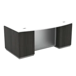 Tuxedo Bow Front Double Pedestal Executive Desk - 72