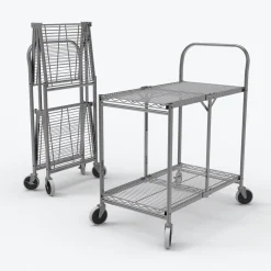 Two-Shelf Collapsible Wire Utility Cart