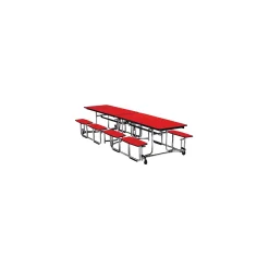 Uniframe Cafeteria Table w/ Chrome Bench Seating - 12'