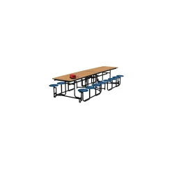 Uniframe Cafeteria Table with 16 Stools Black Frame - 12'