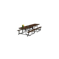 Uniframe Cafeteria Table with Bench Seating - 10'