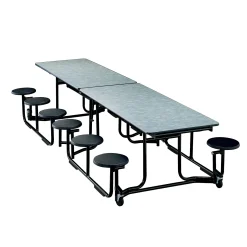 Uniframe Cafeteria Table with 12 Stools and Black Frame - 10'