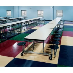 Uniframe Cafeteria Table with 12 Stools and Black Frame - 10'