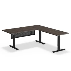 Upward Reversible Height Adjustable L-Shaped Standing Desk with Modesty Panel - 72