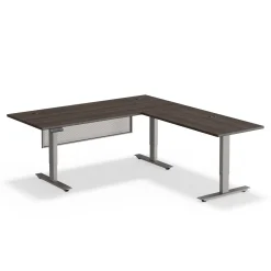 Upward Reversible Height Adjustable L-Shaped Standing Desk with Modesty Panel - 72