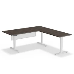 Upward Reversible Height Adjustable L-Shaped Standing Desk with Modesty Panel - 72