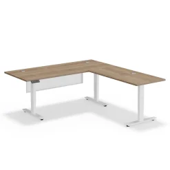 Upward Reversible Height Adjustable L-Shaped Standing Desk with Modesty Panel - 72