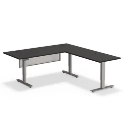 Upward Reversible Height Adjustable L-Shaped Standing Desk with Modesty Panel - 72