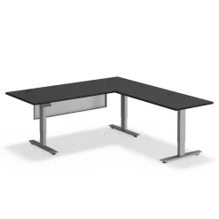Upward Reversible Height Adjustable L-Shaped Standing Desk with Modesty Panel - 72