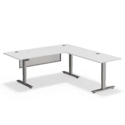 Upward Reversible Height Adjustable L-Shaped Standing Desk with Modesty Panel - 72
