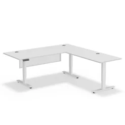 Upward Reversible Height Adjustable L-Shaped Standing Desk with Modesty Panel - 72