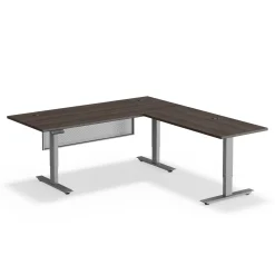 Upward Reversible Height Adjustable L-Shaped Standing Desk with Modesty Panel - 72