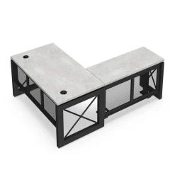 Urban L-Shaped Desk with Height Adjustable Standing Left Return - 60