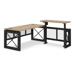 Urban L-Shaped Standing Desk with Height Adjustable Right Return -72"Wx80"D