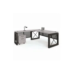 Urban Reversible L-Shaped Desk with Pedestal - 60