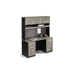 Via Credenza Desk with Hutch - 60"W x 24"D