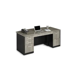 Via Double Pedestal Bowfront Desk - 72