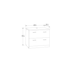 Via Reversible L-Shaped Bowfront Desk with Lateral File and Hutch