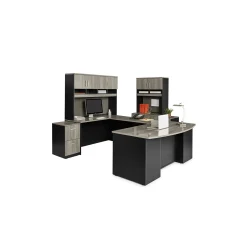 Via U-Shaped Bowfront Desk Set with Additional Storage