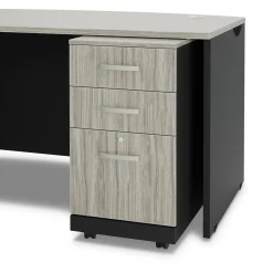 Via U-Shaped Bowfront Desk with Hutch - 72