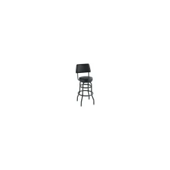 Vinyl Barstool with Black Frame and Back Rest