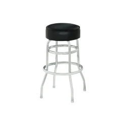 Vinyl Barstool with Chrome Frame and Foot Ring