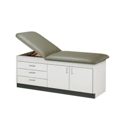 Vinyl Treatment Table with Three Drawers and Cabinet - 72"W x 30"D