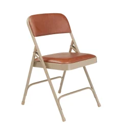 Vinyl Upholstered Double Hinge Folding Chair