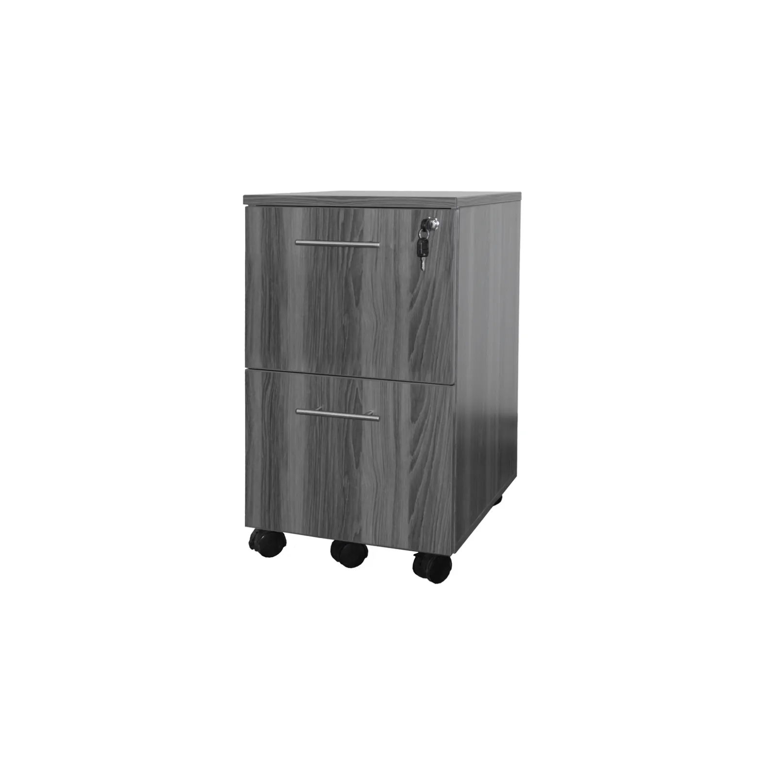 15.5"W 2 Drawer Contemporary Mobile Pedestal