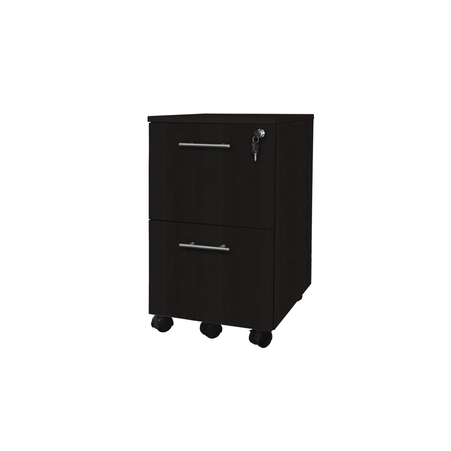 15.5"W 2 Drawer Contemporary Mobile Pedestal