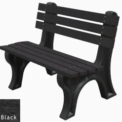 4'W Outdoor Bench with Backrest