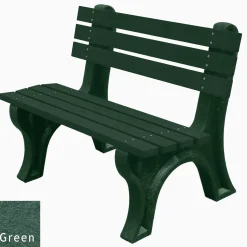 4'W Outdoor Bench with Backrest