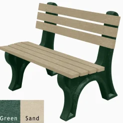4'W Outdoor Bench with Backrest